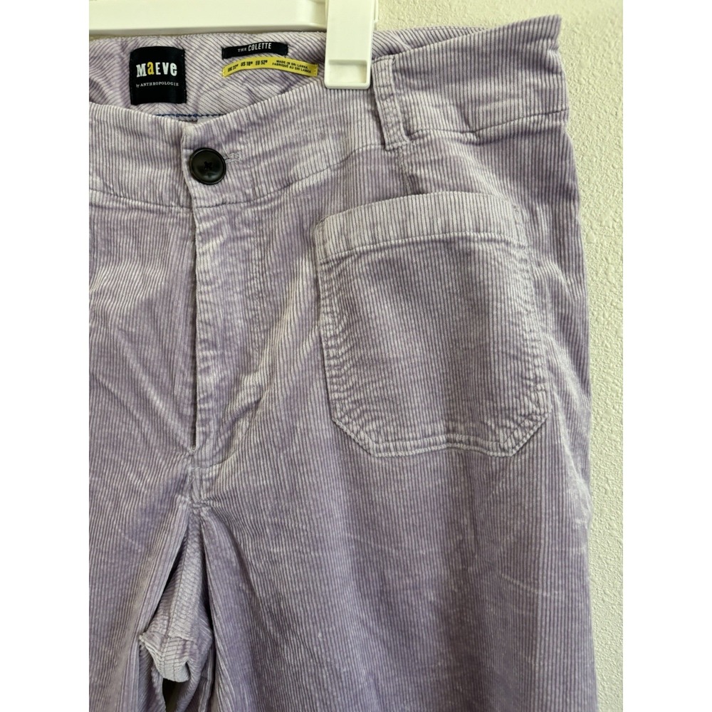 Maeve Anthropologie The Colette Corduroy Crop Wide Leg Pants Lavender 18W - Picture 3 of 11